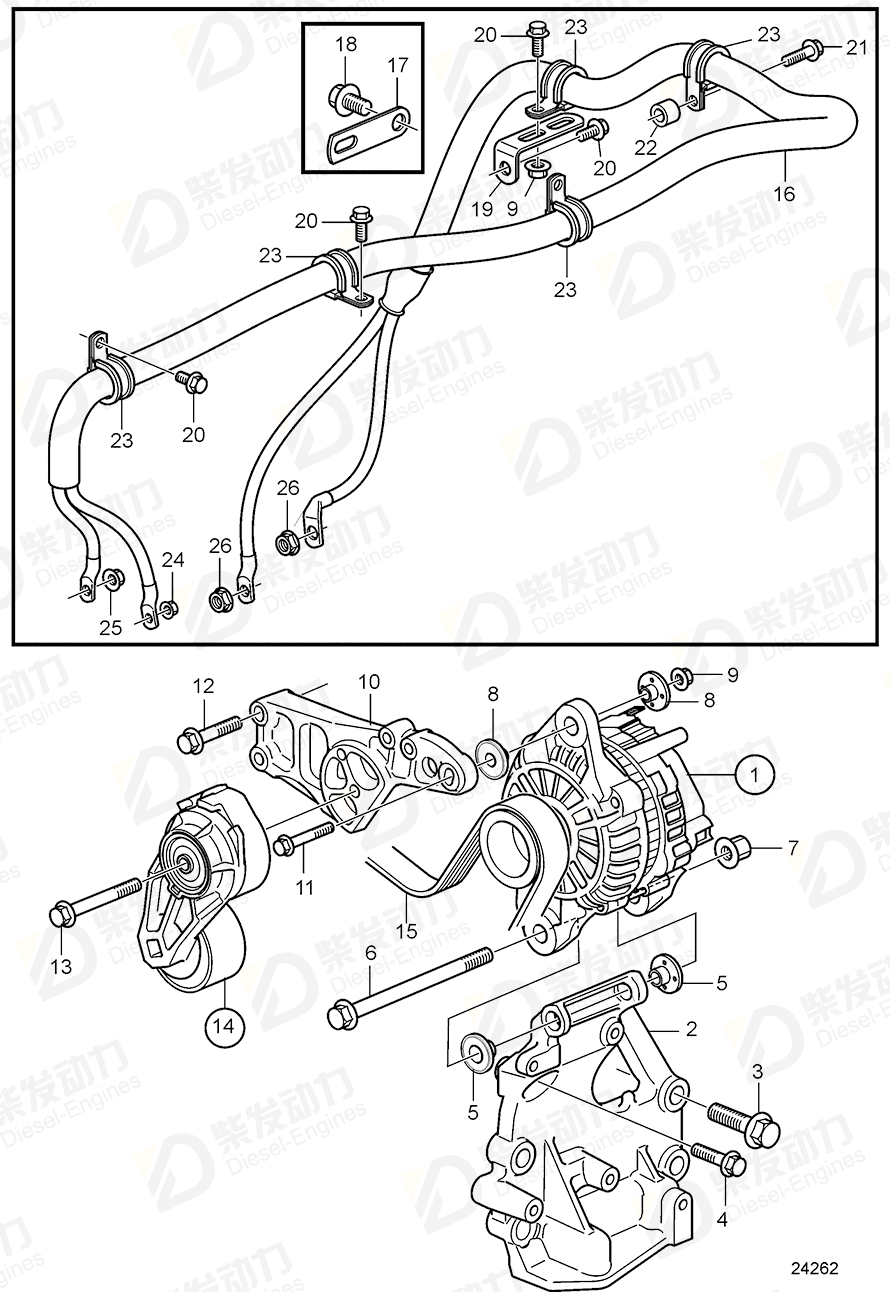 VOLVO Cable harness 3887830 Drawing